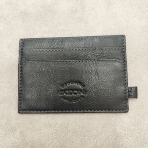 Boconi Wallet Men's Black 100% Leather Slim Flat Cardholder RFID Gift New $45